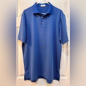 Peter Millar Summer Comfort Performance Golf Polo Shirt Blue Mens Large Casual